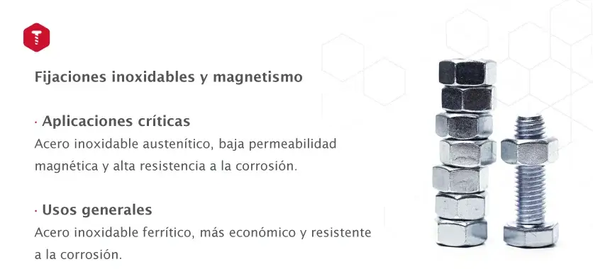 Tuercas y tornillos de acero inoxidable para aplicaciones críticas y generales.